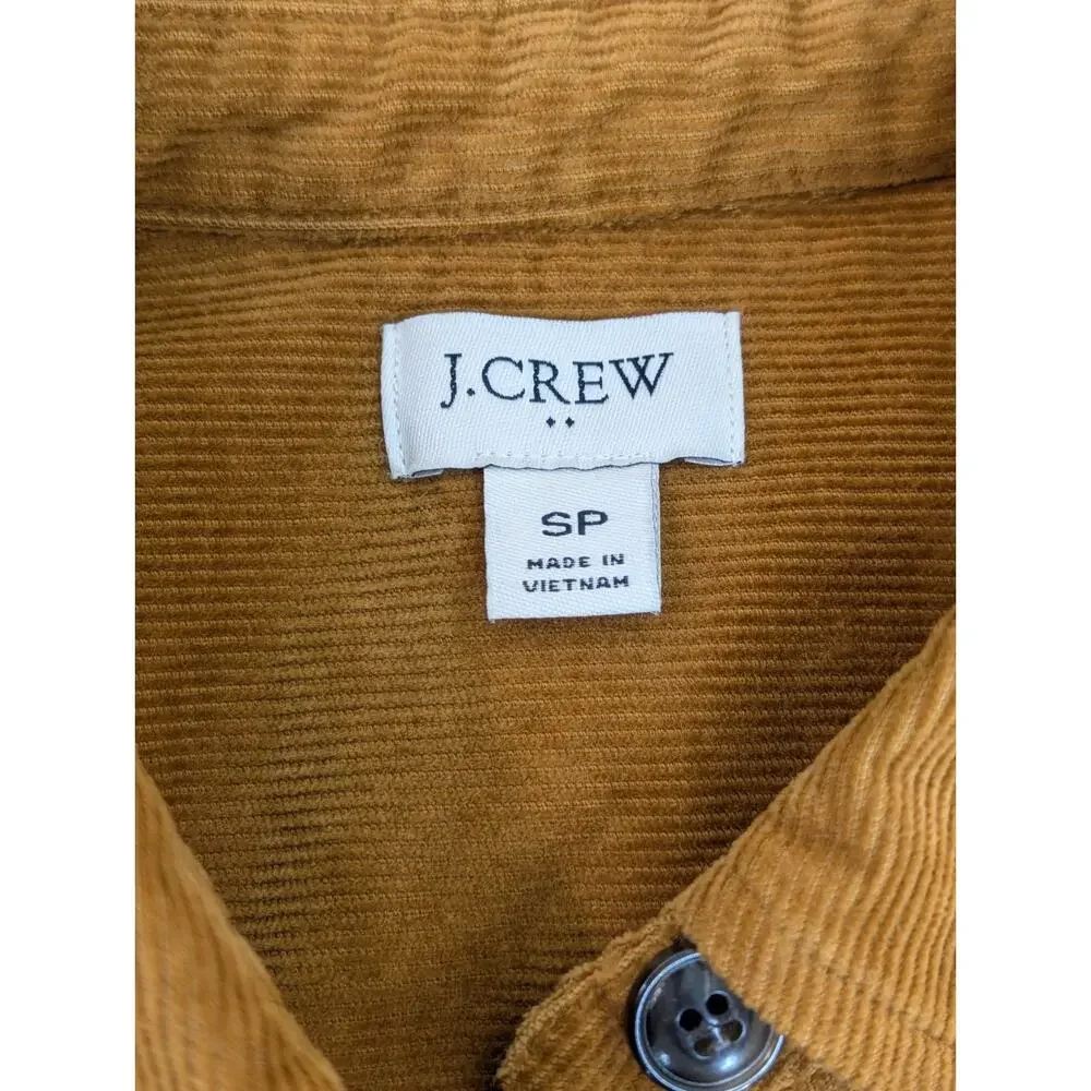 J. Crew Women’s Corduroy Button Up Camel Tan Shirt Shacket Jacket Small Petite